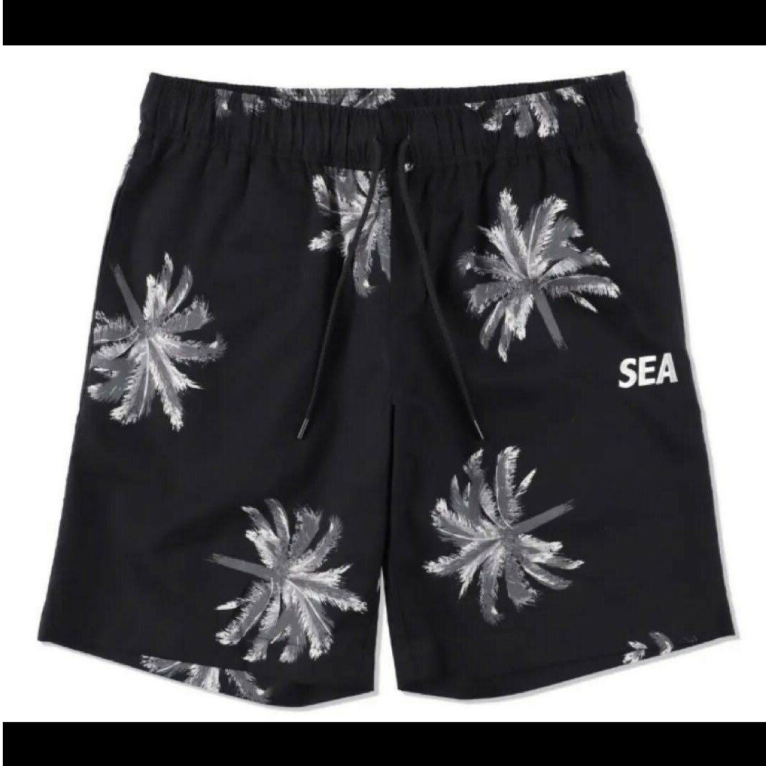 wind and sea PALM TREE SHORTS / BLACK