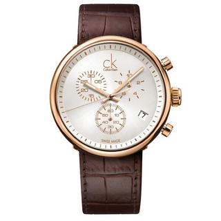 カルバンクライン(Calvin Klein)の新品 CK 腕時計 メンズ クロノグラフ K2N286G6 ブラウンレザー(腕時計(アナログ))