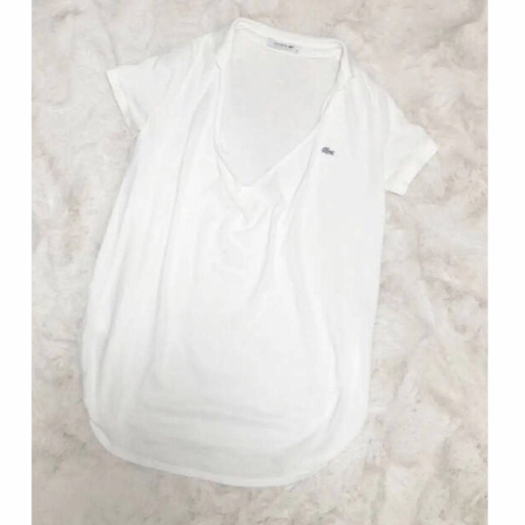 LACOSTE(ラコステ)のLACOSTEラコステ　半袖　ポロシャツ　カットソー　34 レディースのトップス(シャツ/ブラウス(半袖/袖なし))の商品写真