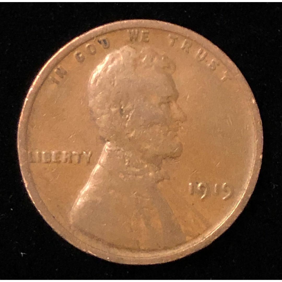 1919年アメリカ１セント　エラー硬貨（表面無地）