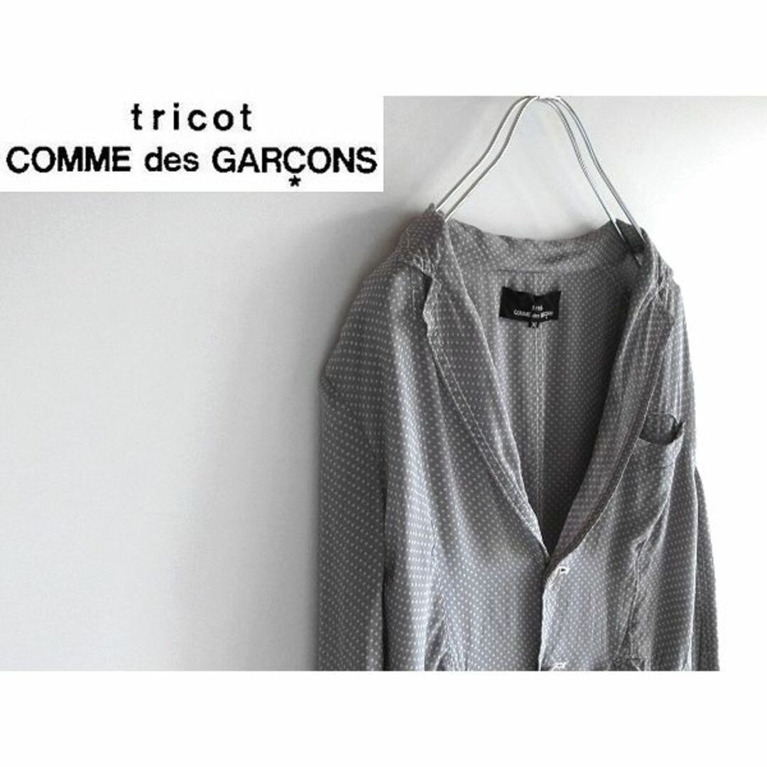 tricot COMME des GARCONS(トリココムデギャルソン)のトリココムデギャルソン 2010SS ドット柄 キュプラ 2Bジャケット M レディースのジャケット/アウター(テーラードジャケット)の商品写真