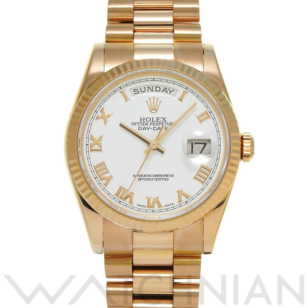 中古 ロレックス ROLEX 118235 P番(2001年頃製造) ホワイト メンズ 腕時計