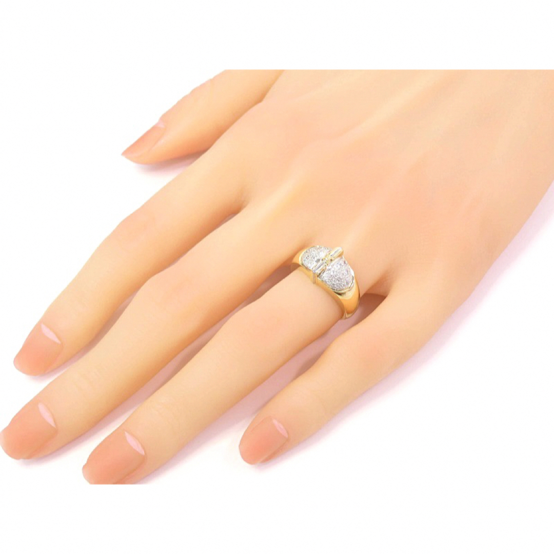 celine(セリーヌ)のCELINE セリーヌ Pt900 750 ダイヤモンド マカダム リング レディースのアクセサリー(リング(指輪))の商品写真