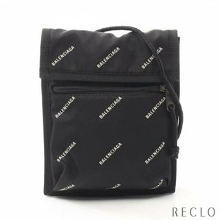 バレンシアガ(Balenciaga)のエクスプローラー ポーチ ストラップ ショルダーバッグ ロゴ総柄 ナイロン ブラック(ショルダーバッグ)