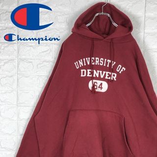 チャンピオン(Champion)のチャンピオン カレッジプリント プルオーバーパーカー 超ゆるだぼ刺繍ロゴ2XL(パーカー)