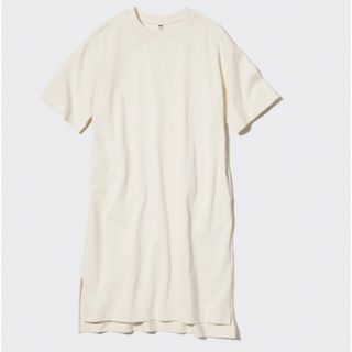 ユニクロ(UNIQLO)のユニクロ　UNIQLO クルーネックTワンピース（半袖）S(ひざ丈ワンピース)