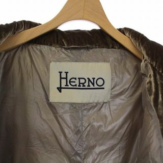 HERNO ヘルノ ベロアダウンジャケット ジップアップ スタンドカラー