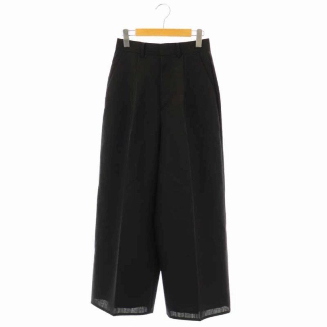 エンフォルド 22AW WIDE TROUSERS ワイドパンツ タック 黒