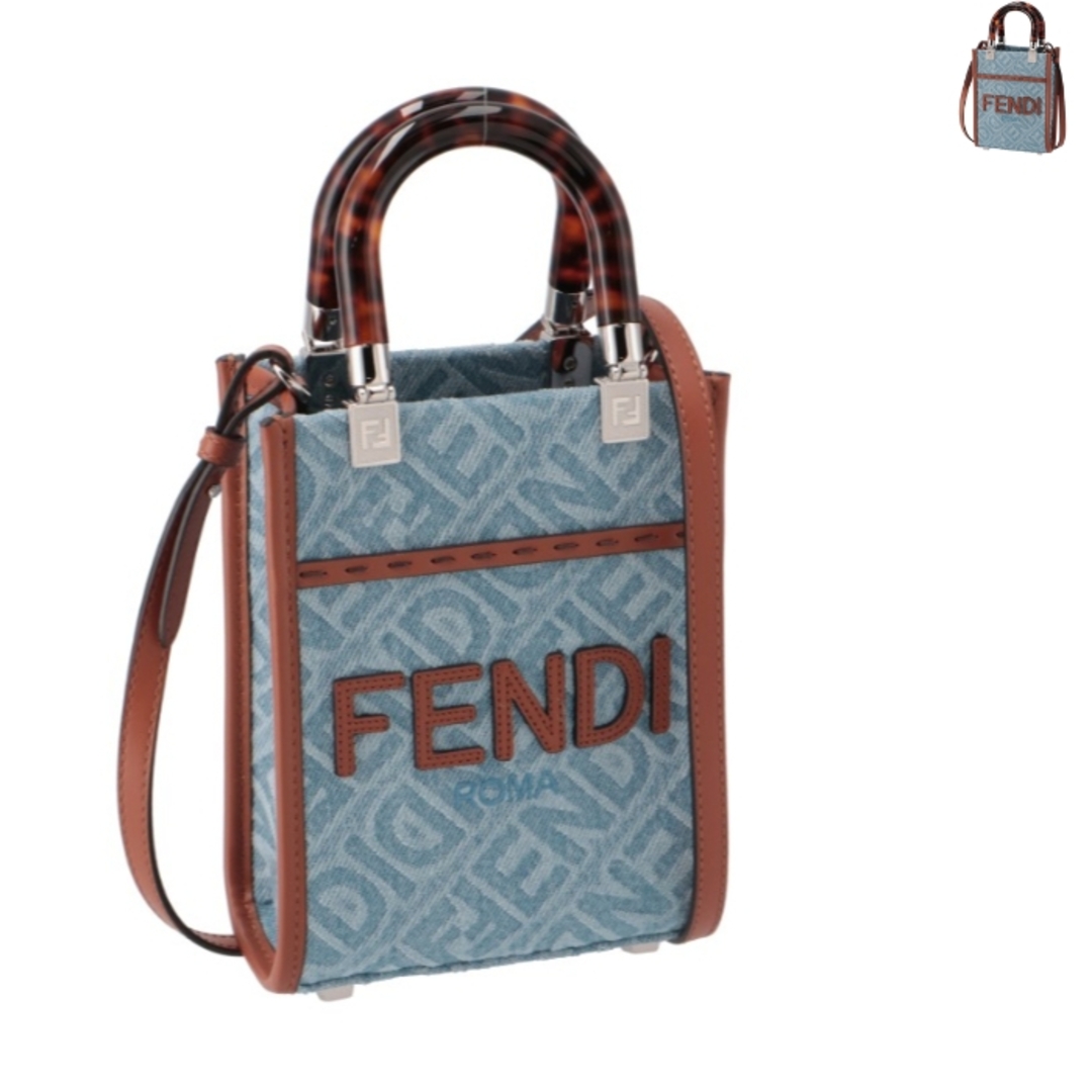 フェンディ FENDI トートバッグ スモール FENDI SUNSHINE サンシャイン FFロゴ ミニバッグ 2023年秋冬新作 8BS051 AJR3