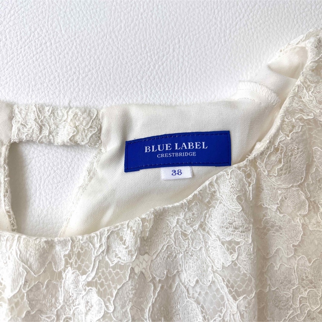【美品】ブルーレーベルクレストブリッジ ブラウス レース トップス ロゴプレート 4