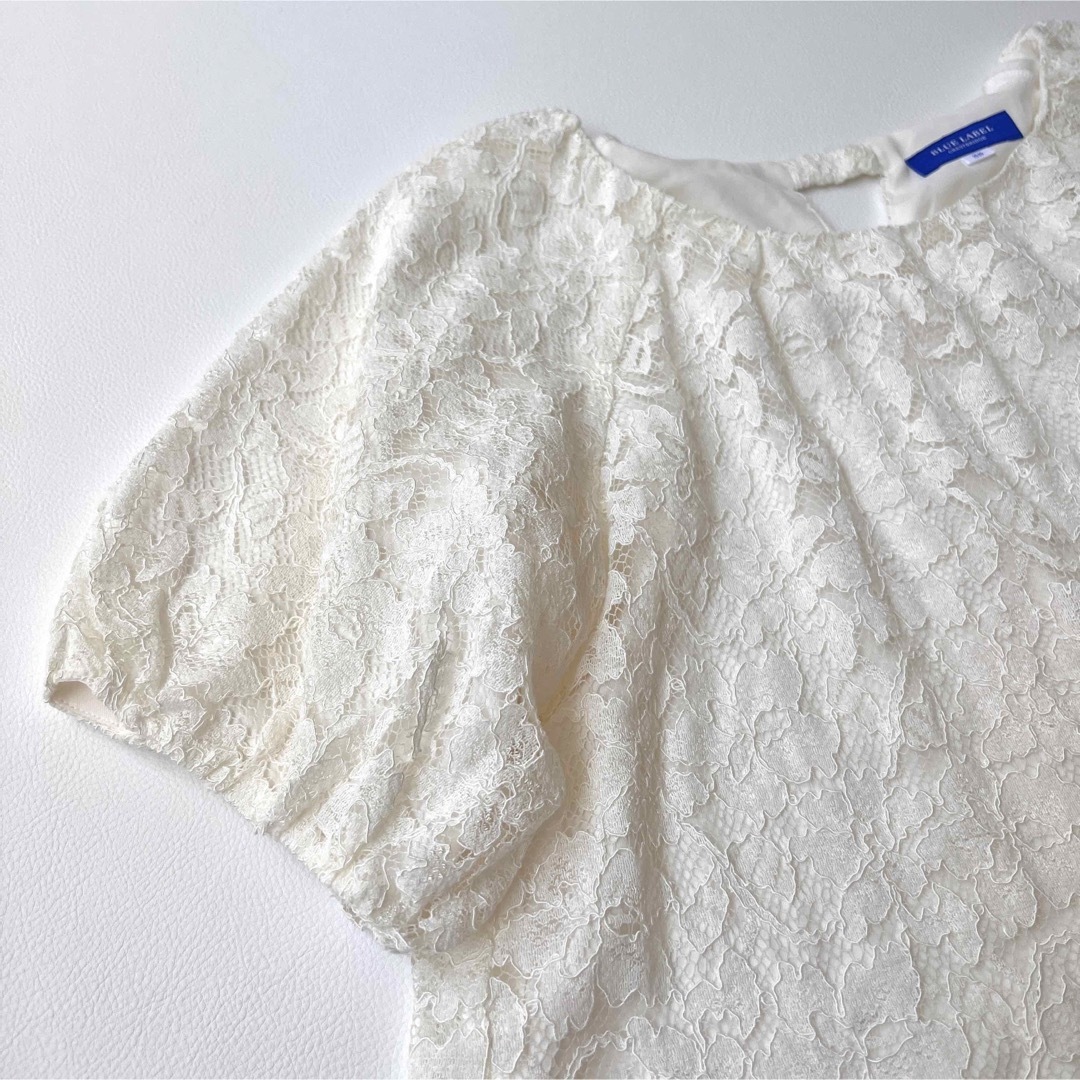 【美品】ブルーレーベルクレストブリッジ ブラウス レース トップス ロゴプレート 1
