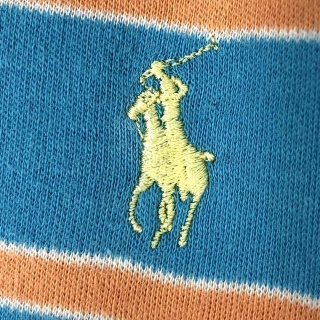 Ralph Lauren(ラルフローレン)のラルフローレン マルチカラー ボーダーポロシャツ 刺繡ワンポイントロゴ コットン メンズのトップス(ポロシャツ)の商品写真