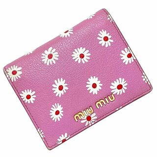 ミュウミュウ miumiu 折財布 二つ折財布 財布 保証書 箱有 ピンク 花柄