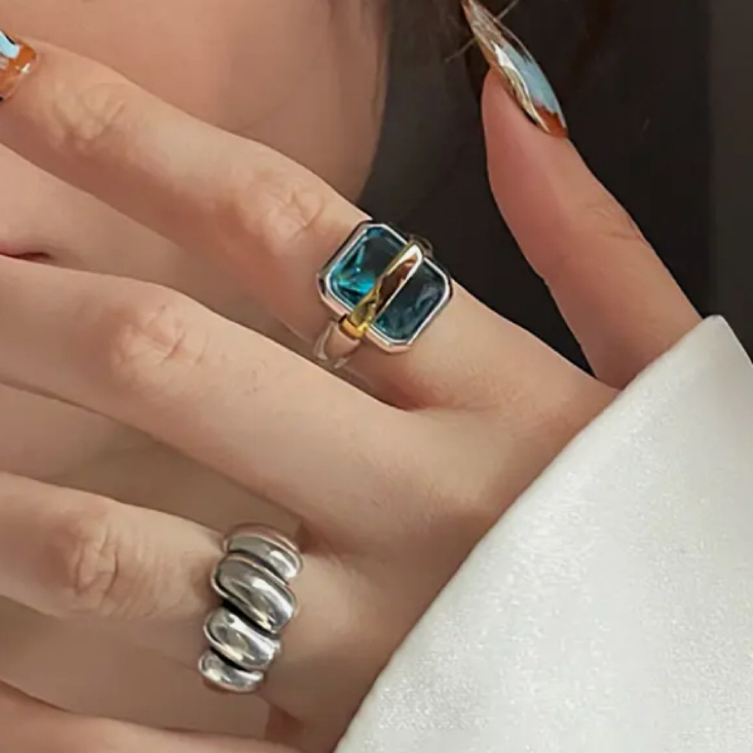  Blue bijou ring set silver925 coating レディースのアクセサリー(リング(指輪))の商品写真