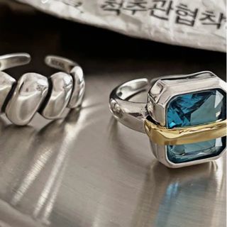  Blue bijou ring set silver925 coating(リング(指輪))