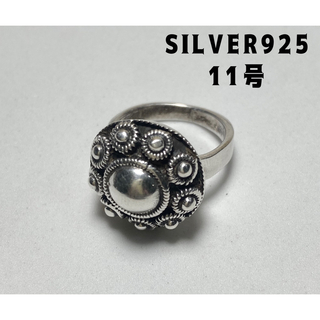 SILVER ボタンリング　SILVER925シルバー925指輪　オパールお5C(リング(指輪))