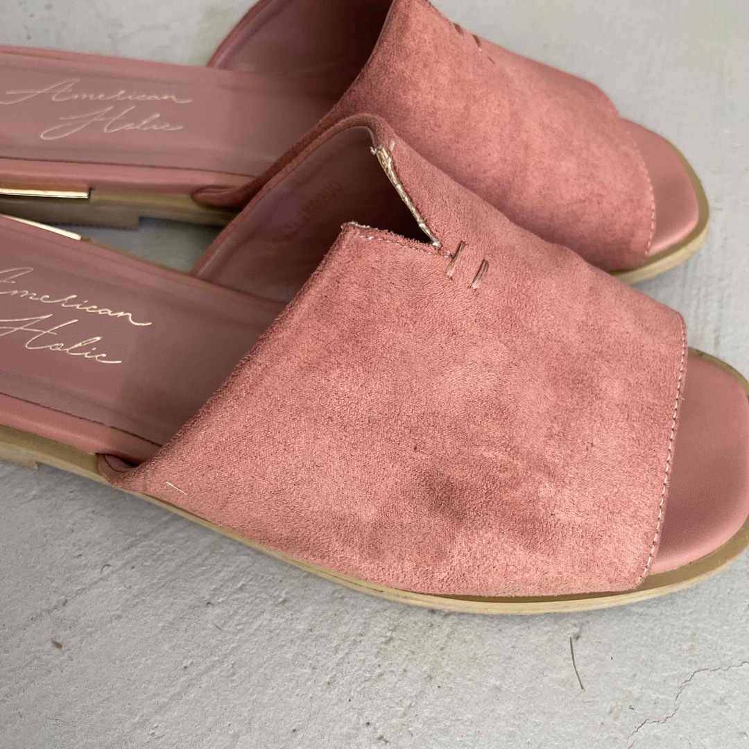 AMERICAN HOLIC(アメリカンホリック)のアメリカンホリック　スエード調フラットサンダル　ピンク　Lサイズ レディースの靴/シューズ(サンダル)の商品写真