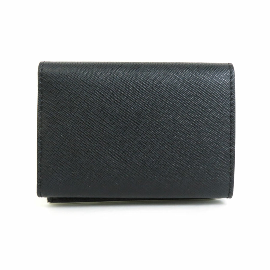 マルニ MARNI 三つ折り財布 レザー/メタル ブラック×シルバー マルニ MARNI 三つ折り財布 レザー/メタル ブラック×シルバー