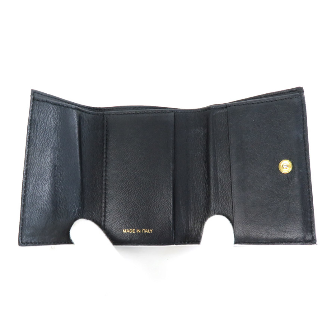 マルニ MARNI 三つ折り財布 レザー/メタル ブラック×シルバー マルニ MARNI 三つ折り財布 レザー/メタル ブラック×シルバー