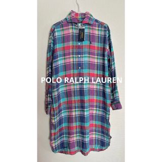 ポロラルフローレン(POLO RALPH LAUREN)のPOLO ラルフローレン　シャツワンピ　ワンピース　小さめサイズ　米国購入　新品(ひざ丈ワンピース)