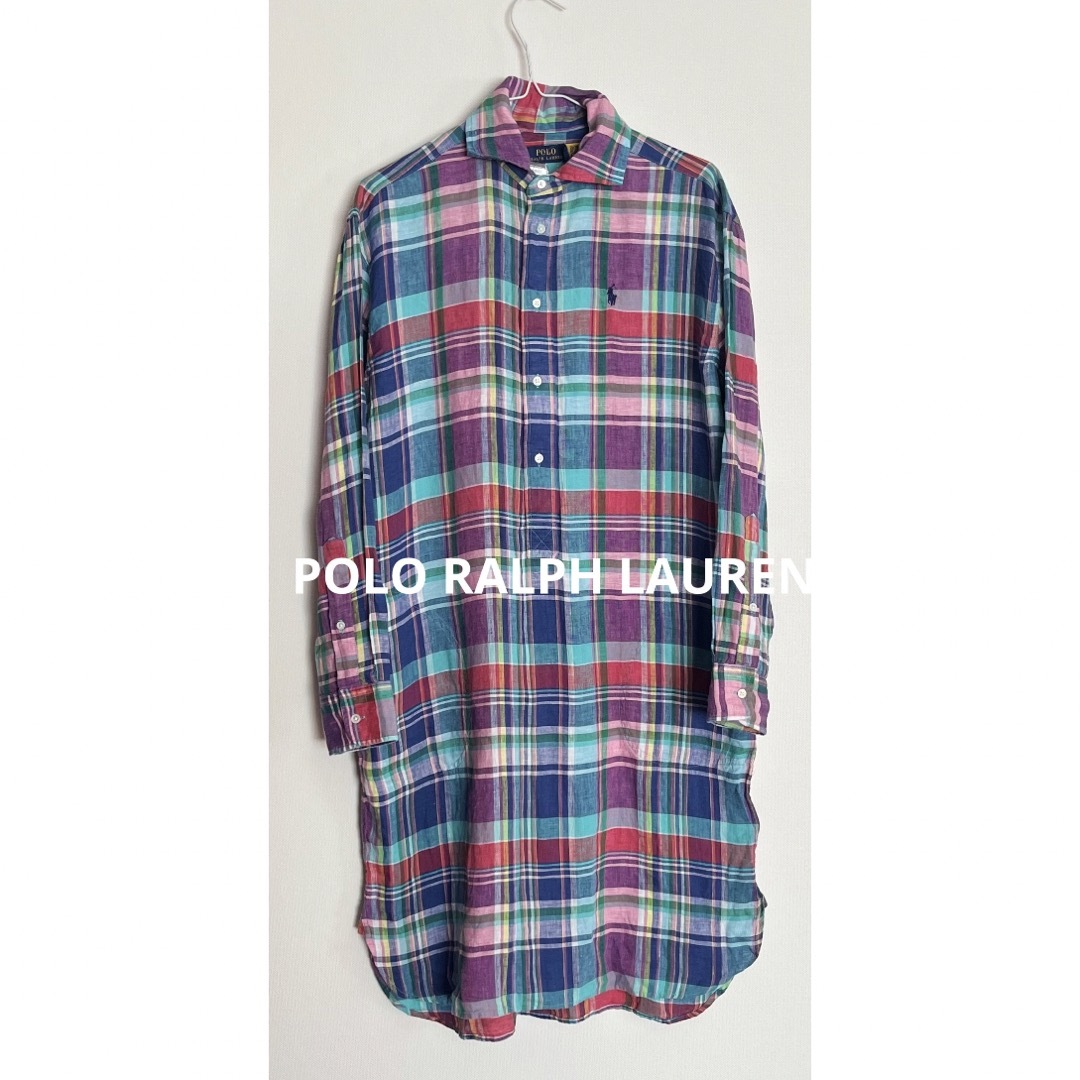 POLO RALPH LAUREN(ポロラルフローレン)のPOLO ラルフローレン　シャツワンピ　ワンピース　リネン　米国購入　新品 レディースのワンピース(ひざ丈ワンピース)の商品写真