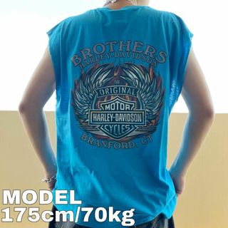 ハーレーダビッドソン プリントTシャツ カリフォルニア バイク 2XL 黒 青