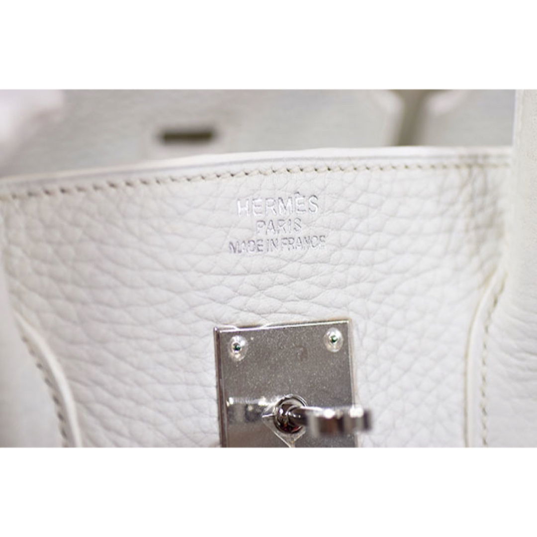 Hermes(エルメス)のエルメス バーキン35 白×ベージュ S金具 トリヨン×トワル ◽︎J刻 未使用 レディースのバッグ(ハンドバッグ)の商品写真