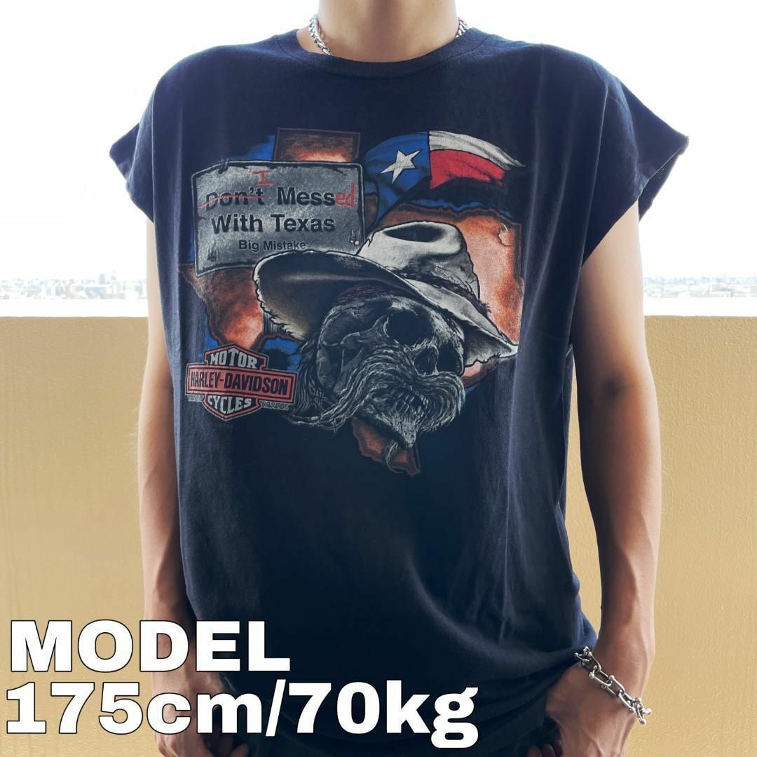 Harley Davidson - ハーレーダビッドソン ノースリーブ Tシャツ カット