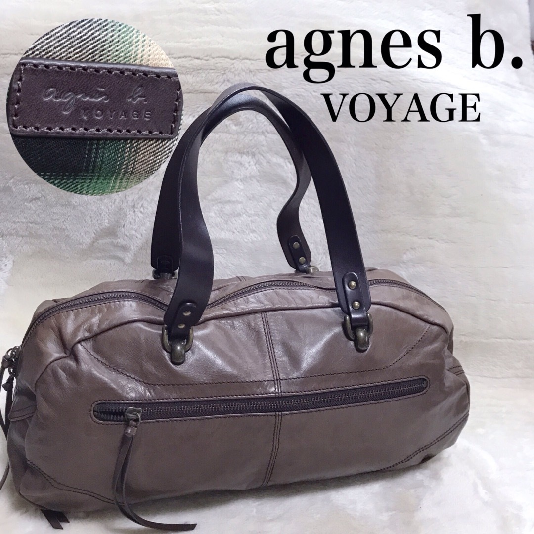 agnes b.(アニエスベー)の美品 希少 agnes b. VOYAGE オールレザー ミニボストン 肩がけ レディースのバッグ(ショルダーバッグ)の商品写真