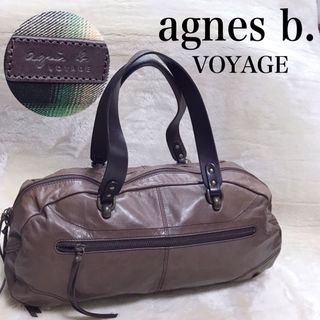 アニエスベー(agnes b.)の美品 希少 agnes b. VOYAGE オールレザー ミニボストン 肩がけ(ショルダーバッグ)