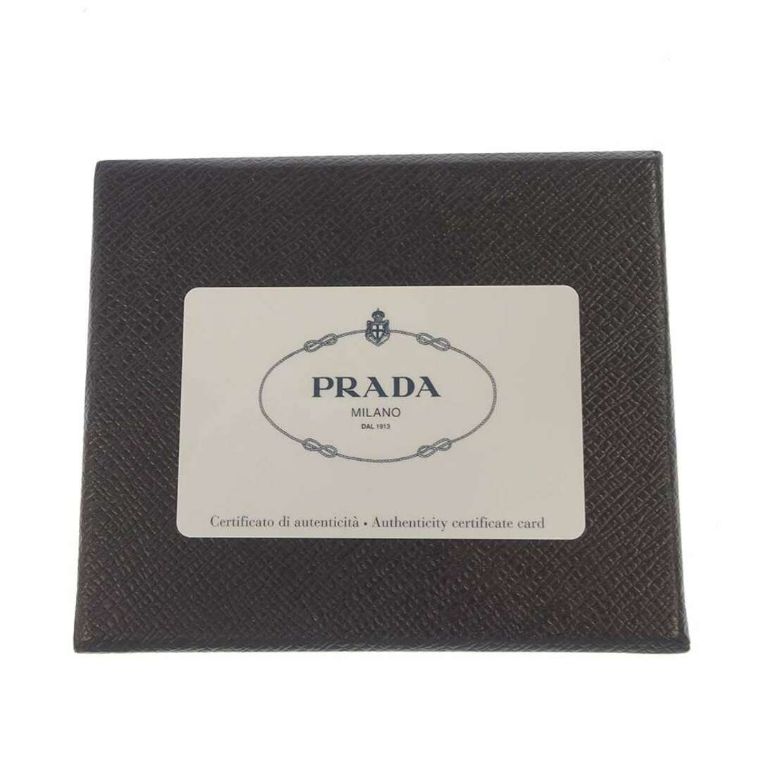 PRADA(プラダ)のプラダ 二つ折り財布 プリント入り レザー PRADA 財布 メンズ 黒 2MO004 メンズのファッション小物(折り財布)の商品写真