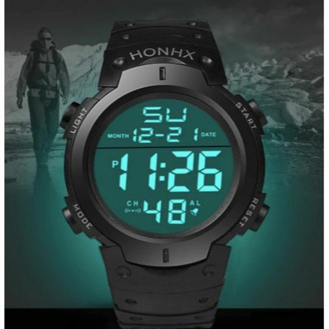 HONHX 腕時計 デジタル腕時計 3気圧防水 ダイバーズウォッチの通販 by カミモク's shop｜ラクマ