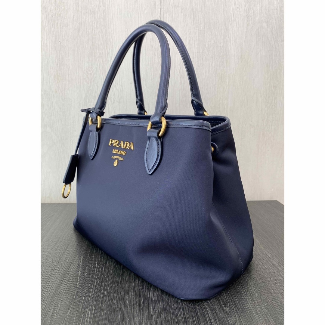 PRADA プラダ トートバッグ ドリル 2WAY トートバッグ ショルダーバッグ コットンキャンバス 1BG395 2VG081 美品  55241