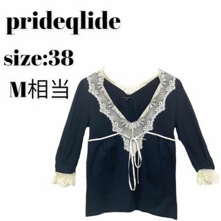 プライドグライド(prideglide)のプライドグライド　prideglide シャツ　トップス　長袖　レース　日本製(シャツ/ブラウス(長袖/七分))