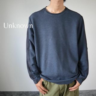 アートヴィンテージ(ART VINTAGE)の【Unknown】サイドライン デザイン スウェット生地 カットソー 濃紺 L(スウェット)