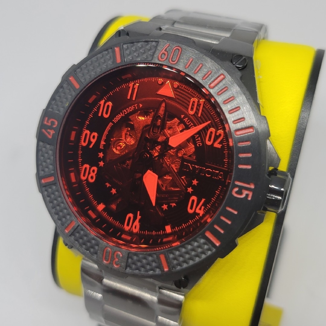 INVICTA(インビクタ)のInvicta 50mm アビエーター レーダー オート ガンメタ×レッドＤ メンズの時計(腕時計(アナログ))の商品写真