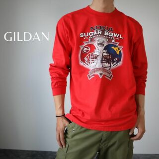 ギルタン(GILDAN)の【GILDAN】アメフト 大会 2006 プリント 長袖Tシャツ 赤 00’s(Tシャツ/カットソー(七分/長袖))