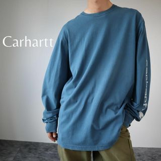 カーハート(carhartt)の【カーハート】袖 アーム ロゴ ルーズ 長袖 Tシャツ ヘビーウェイト ロンT(Tシャツ/カットソー(七分/長袖))