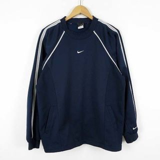 ナイキ(NIKE)のナイキ NIKE トレーナー ジャージ ロゴ 刺繍 ライン 長袖 XL 紺(その他)