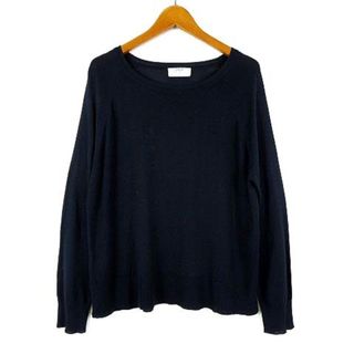 ザラ(ZARA)のザラ ZARA ニット セーター 薄手 スリット ボートネック 長袖 S 紺(ニット/セーター)