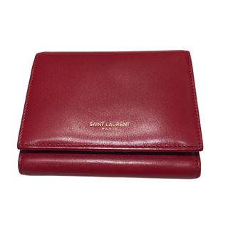 サンローラン(Saint Laurent)の　サンローラン SAINT LAURENT 三つ折り財布 328598 レッド カーフ レディース 三つ折り財布(財布)