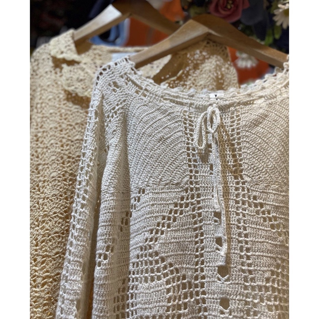 Santa Monica(サンタモニカ)のvintage crochet knit レディースのトップス(カットソー(長袖/七分))の商品写真