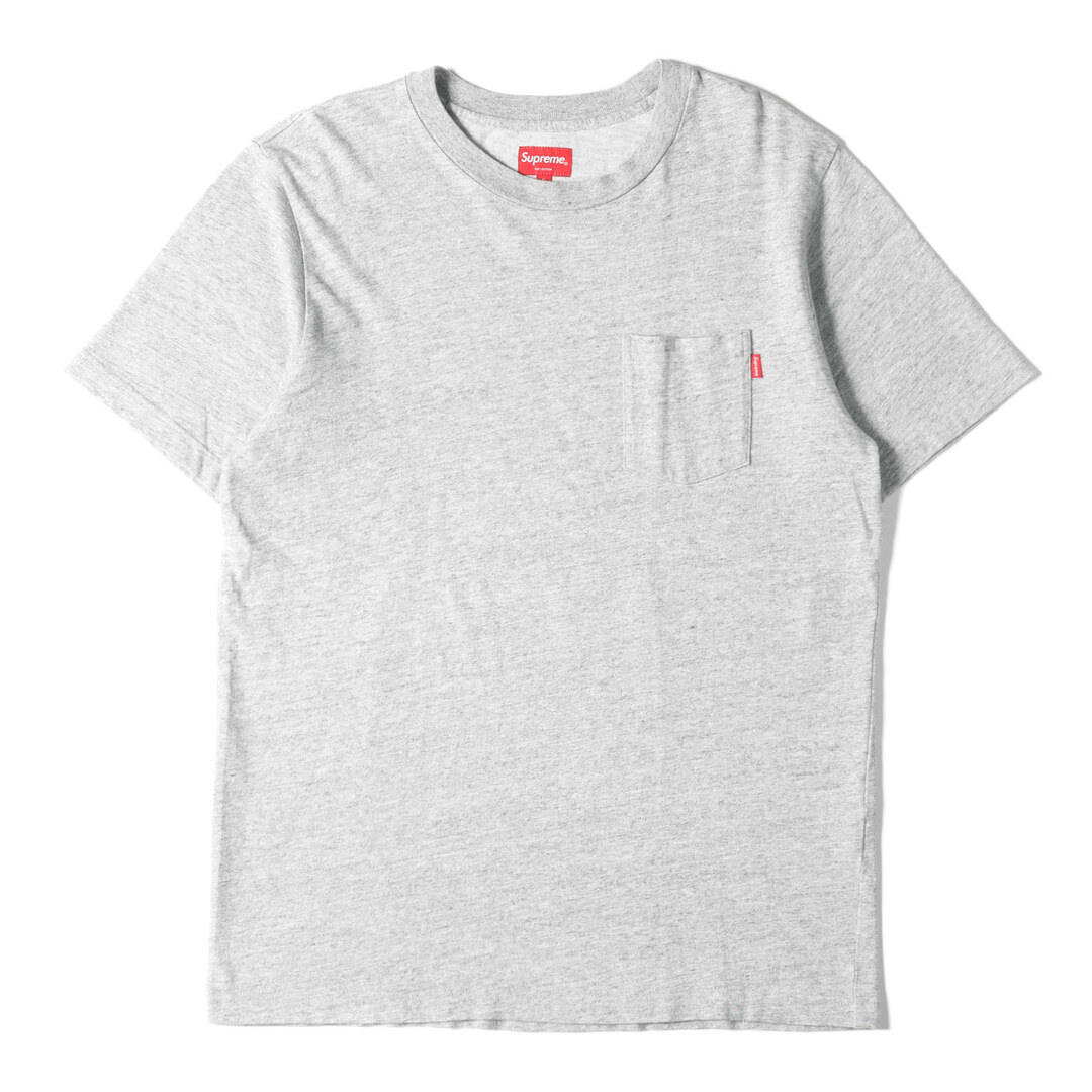 Supreme シュプリーム Tシャツ サイズ:L ヘビーウェイト クルーネック 半袖 ポケット Tシャツ Pocket Tee 17SS ヘザーグレー トップス カットソー コットン 【メンズ】