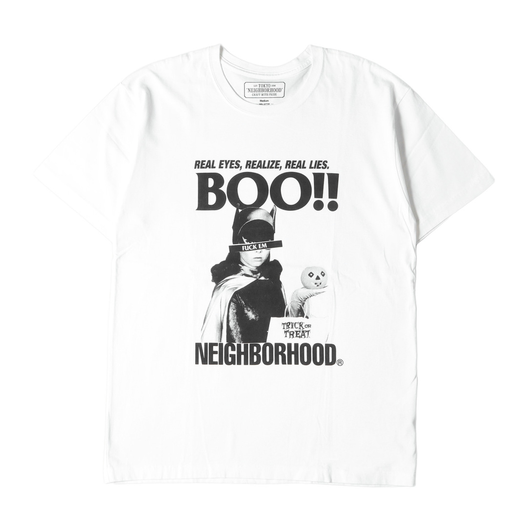 NEIGHBORHOOD ネイバーフッド Tシャツ サイズ:M ハロウィンモデル キャットウーマン コラージュ クルーネック 半袖 Tシャツ BOO / C-TEE. SS 18AW ホワイト 白 トップス カットソー 【メンズ】【美品】