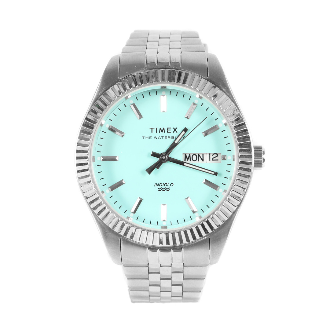 TIMEX タイメックス 23SS ウォーターベリー レガシー ジャパンリミテッド クォーツ ウォッチ 36mm Waterbury Legacy TW2V66500 腕時計 シルバー ターコイズブルー ブランド 【メンズ】【美品】