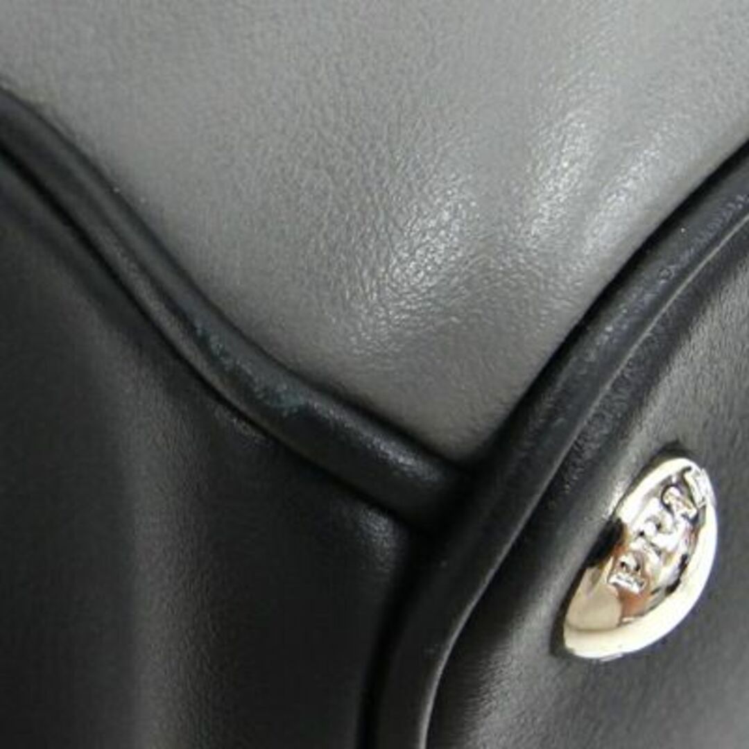 プラダ ハンドバッグ 1BA036 ブラック グレー 革