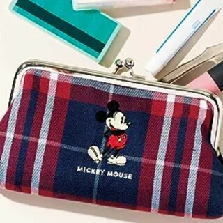 ミッキーマウス(ミッキーマウス)のスプリング付録ミッキー豪華な刺繍ガマ口ポーチ(ファッション)