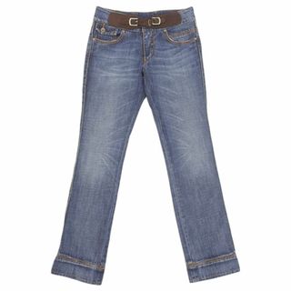 エルマンノシェルヴィーノ(ERMANNO SCHERVINO)のエルマノシェルビーノ Ermanno Scervino コットン ベルテッド デニムパンツ レディース インディゴ size38 Y02115(デニム/ジーンズ)