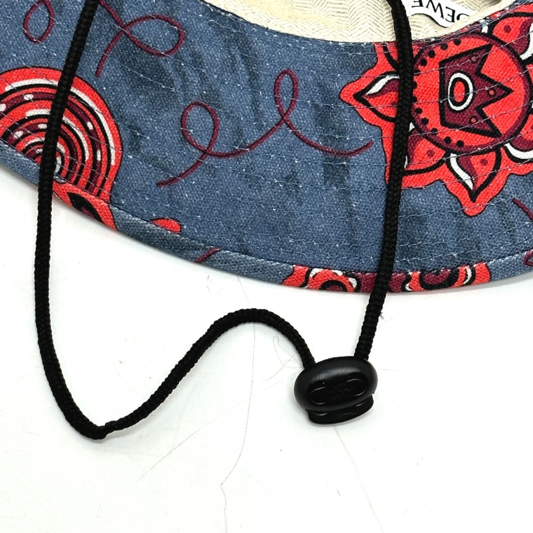 LOEWE(ロエベ)のロエベ LOEWE パウラ PAULA バケットハット アナグラム 帽子 紐付き ハット コットン ブルー×レッド レディースの帽子(ハット)の商品写真