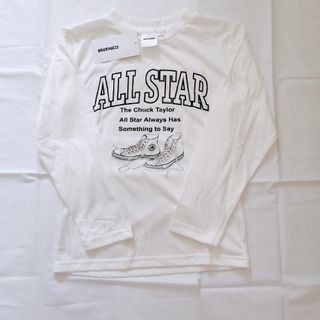 コンバース(CONVERSE)の【新品】コンバース　長袖Tシャツ　ホワイト　130cm　白色　男の子　女の子(Tシャツ/カットソー)